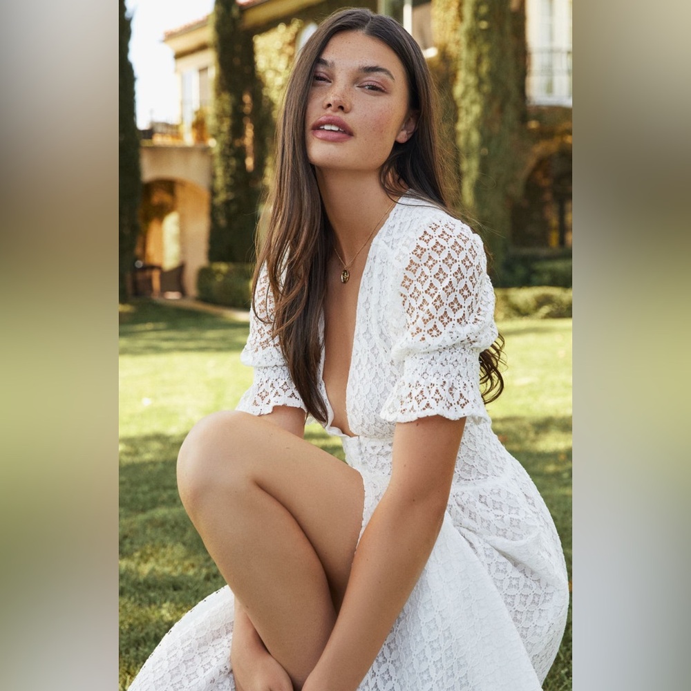 VICI Collection Lace Puff Sleeve Long Dress - Picture 2 of 10